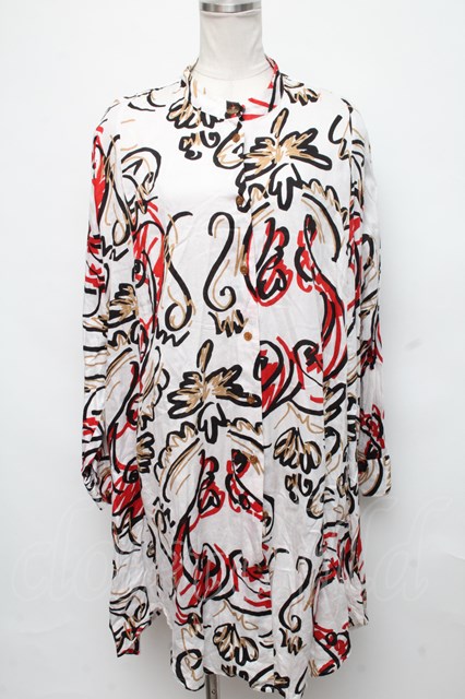 Vivienne Westwood / コットン総柄シャツワンピース 2 白 S-24-09-01 