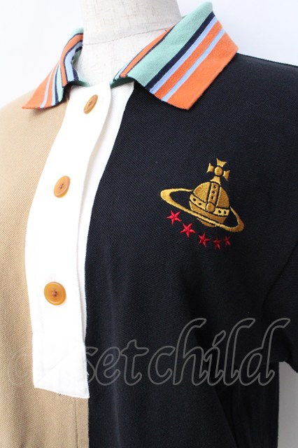タグ有◆Vivienne Westwood リメイクPOLOトップ オーブ刺繍 ヴィヴィアンウエストウッド 中古 / リメイクPOLOトップ オーブ