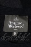 画像3: 【USED】Vivienne Westwood MAN / ダイヤ柄オーブ刺繍トップス ヴィヴィアンウエストウッド ビビアン48 黒Ｘグレー 【中古】 I-24-03-22-008-to-HD-ZI (3)