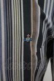 画像3: 【USED】Vivienne Westwood MAN / オーブ刺繍ストライプシャツ ヴィヴィアンウエストウッド ビビアン  ブラック?グレー 【中古】 O-24-01-21-022-bl-YM-OS (3)
