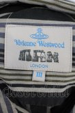 画像6: 【USED】Vivienne Westwood MAN / オーブ刺繍ストライプシャツ ヴィヴィアンウエストウッド ビビアン  ブラック?グレー 【中古】 O-24-01-21-022-bl-YM-OS (6)
