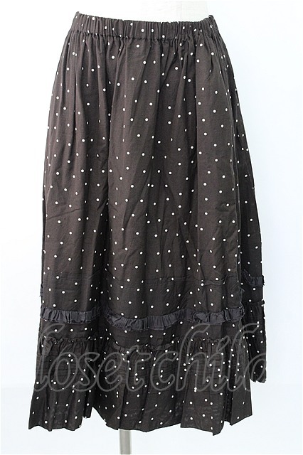 tricot COMME des GARCONS / ピンドットロングスカート 【中古】T-20