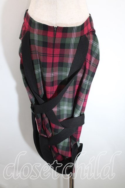 USED】ANGLOMANIA / タータンチェックボンテージスカートセットアップ  