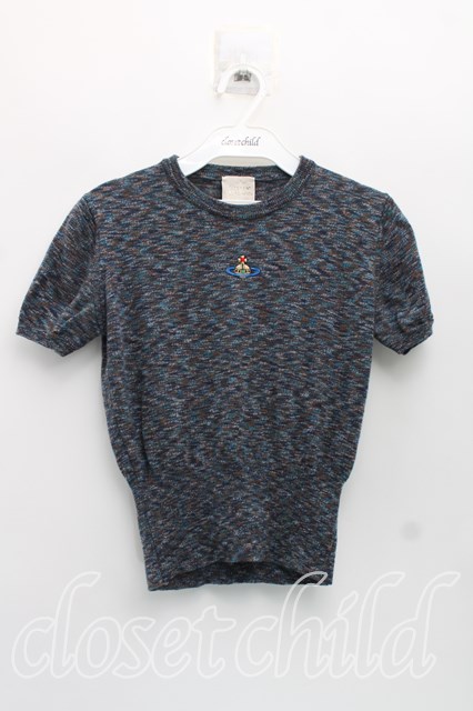 USED】Vivienne Westwood / カラーオーブ刺繍半袖ニットヴィヴィアン 