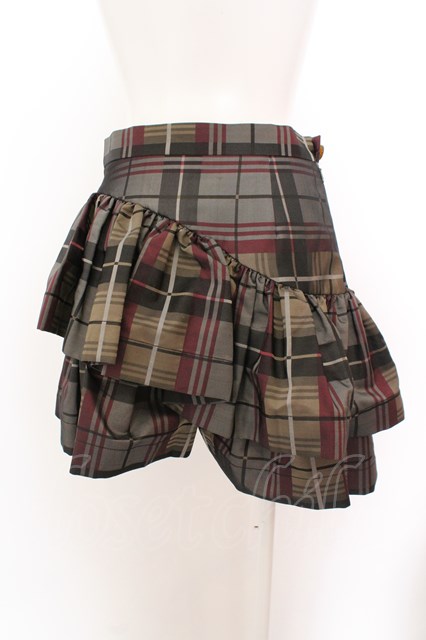 USED】Vivienne Westwood /斜メフリルチェックスカートヴィヴィアン  