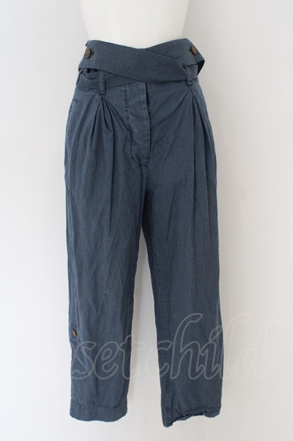 USED】Vivienne Westwood / コットンストライプベルトパンツ  