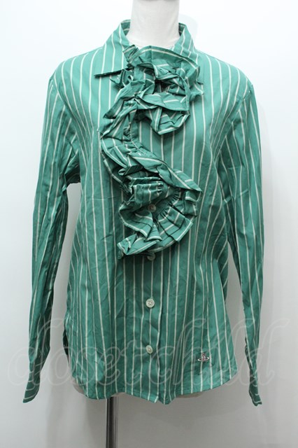 【美品】【2】Vivienne Westwood フリル シャツ 刺繍・オーブ Vivienne Westwood 刺繍 FRILL SHIRTS 限定店舗｜Yahoo!フリマ（旧
