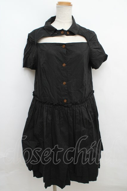 USED】Vivienne Westwood / オーブ刺繍ギャザーワンピースヴィヴィアン 